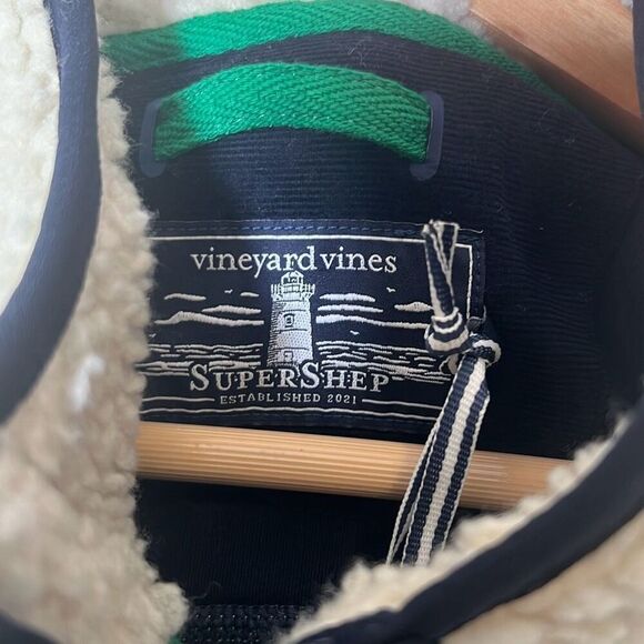 Vineyard Vines Vest Sherpa Fleece Deep Pile Stone Full Zip NWT Men Size XXL - Picture 6 of 11